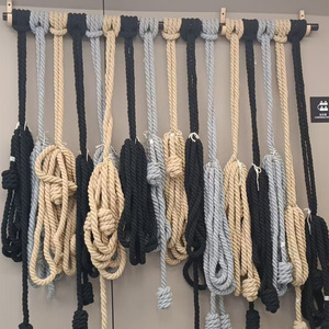 Arte de Pared de Macramé con Borlas de Cuerda Degradada Anudadas a Mano de Grado Hotelero OEM para Vestíbulos de Hoteles, <span class=keywords><strong>Torres</strong></span> de Oficinas y Atrios Corporativos - Product Image 4