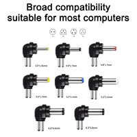 Adaptor Daya Universal AC/DC 96W untuk Mobil dan Pesawat, 8 Tip untuk Laptop HP, 12V hingga 24V 5A, Pengisi Daya yang Dapat Disesuaikan