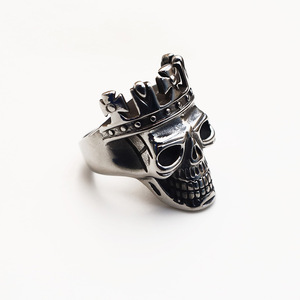 Skull Crown <b>Titanium</b> Steel <b>Ring</b> Men's Fashion Jewelry Gift Geometric Design Index Finger <b>Ring</b> European American Style - Product Image 5