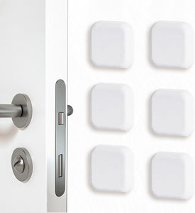 Bouton de porte en silicone bouclier mural grande poignée de porte pare-chocs auto-adhésif rond en caoutchouc souple blanc tampons de butée de porte - Product Image 1