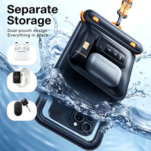 Custodia Impermeabile Universale 7.5 Pollici in PVC+Schiuma a Doppio Spazio, Galleggiante IPX8 per Nuoto e Spiaggia, Compatibile con iPhone e <span class=keywords><strong>Samsung</strong></span> - Product Image 4