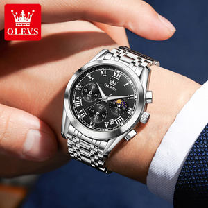   Reloj de Pulsera para Hombre 2871 Odm Sports Lunar Phase Oem con Logotipo Personalizado, Acero Inoxidable, Lujoso, Luminoso, Resistente al Agua, Reloj de Cuarzo - Product Image 3