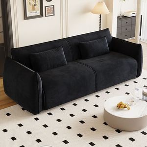 Vintage Style Island <b>Sofa</b> Fabric Straight Line Double Chaise Living Room Furniture - Product Image 4