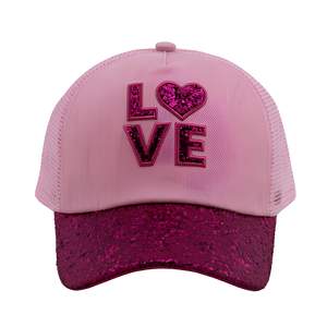 Gorra de béisbol de malla brillante con diseño de 6 paneles para niñas, gorra deportiva tipo camionero con purpurina dorada 3D frontal, diseño adorable para niños - Product Image 2