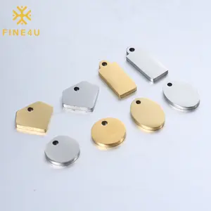 Wholesale Gold Plated Custom Brand Logo Diy Stainless Steel Personalized Charms For Jewelry Making