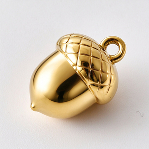 Senmei 316 Edelstahl 18K Echtvergoldet PVD 3D Katze Eule Tannenzapfen Kugel Anhänger Charms DIY Schmuckherstellung - Product Image 3