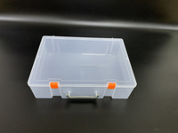 En gros rectangle transparent en plastique boîte unique avec grande capacité orange rectangle grand boîtier EN PP avec couvercle à charnière