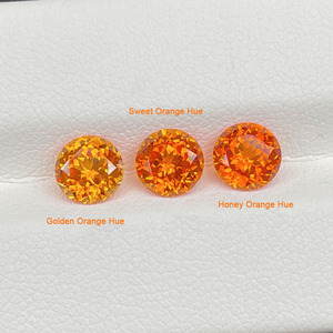 Lab Created Round Orange Sapphire Loose <b>Stone</b>, Multi‑Shades Golden Sweet Honey Orange Tone Synthetic <b>Gem</b> for Jewelry Setting - Product Image 3