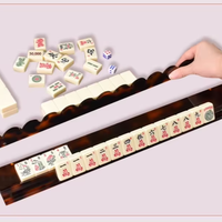 Lot de 4 supports de mahjong en acrylique à bord en U, motif écaille de tortue, 20 pouces, supports magnétiques pour tuiles de mahjong américain