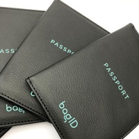 Porte-passeport en cuir PU noir personnalisé Portefeuille de voyage en cuir Saffiano Housse de protection pour passeport