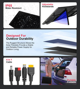 Paneles Solares Monocristalinos Flexibles y Plegables LANX de 300W 150W, Totalmente Negros, Alta Eficiencia 24%, 450x410mm, Energía Portátil - Product Image 3
