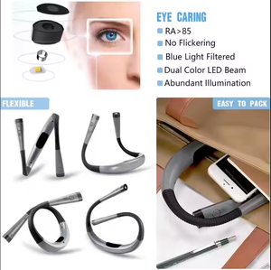 Lampe de lecture pour les yeux, 3 couleurs, luminosité réglable, col flexible, lampe de lecture LED rechargeable pour le cou - Product Image 4