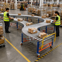 Convoyeur à rouleaux flexible multidirectionnel pour le transport de cartons, convoyeur à rouleaux télescopique pour la manutention de colis express