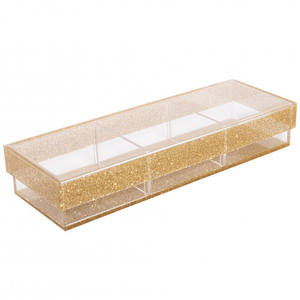 Benutzer definierte Clear 3 Fächer <span class=keywords><strong>Lucite</strong></span> Divider Sectional <span class=keywords><strong>Tray</strong></span> - Product Image 4