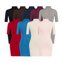 Robe moulante Pure Wind à col montant, nouvelle collection printemps 2026, en cachemire, silhouette crayon, taille empire, sans manches, extensible, couleur unie, très tendance