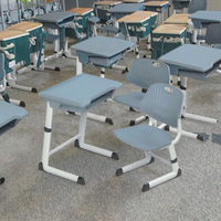 Ensemble de bureau et chaise ergonomiques pour étudiants, en plastique et acier, de style moderne, pour une utilisation en classe