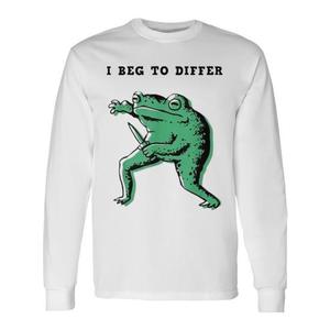 T-shirt a maniche lunghe con stampa grafica in stile giapponese I Beg To Differ Frog - Product Image 1