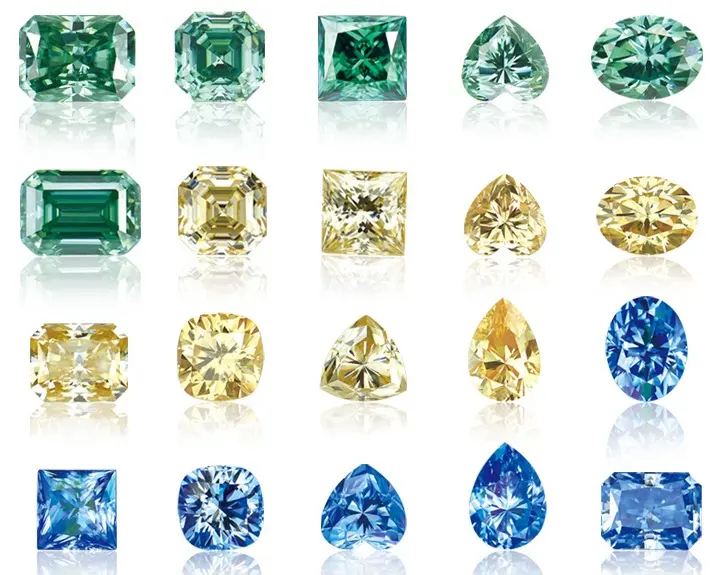 Bán Sỉ DVVS Chất Lượng Cao 2*4mm-10*14 Mm Màu Vàng Nhạt Emerald Cut Shining Light Moissanite Diamond