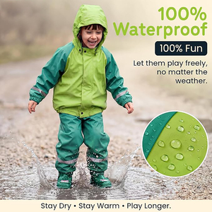 Vêtements d'extérieur pour enfants <span class=keywords><strong>de</strong></span> haute qualité, combinaison imperméable avec capuche, combinaison <span class=keywords><strong>de</strong></span> <span class=keywords><strong>pluie</strong></span> pour bébé, imperméable une pièce pour enfants - Product Image 5