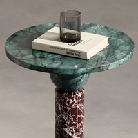 Table console en marbre naturel minimaliste italienne, luxe léger, haut de gamme, pour entrée de villa, hôtel, salon, design de designer