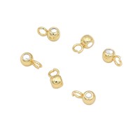 Anneau ouvert en cuivre plaqué or 18 carats, connecteur à perles en caoutchouc, boucle, bracelet, collier, pendentif, fermoir, accessoire de bricolage D51A