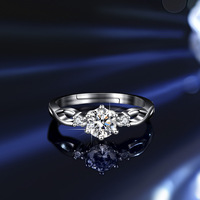 Vente en gros de bijoux en argent sterling 925 design 18k personnalisé VVS1 1ct Moissanite pendentif bagues de fiançailles pour femmes