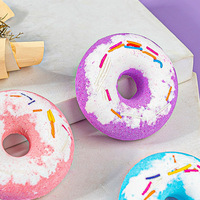Bombe de bain aux huiles essentielles, boule de bain moussante, boule de bain effervescente en forme de donut