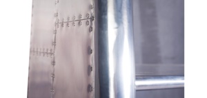 Bibliothèque aviateur industrielle au design moderne avec poignée en cuir et un tiroir, étagère de rangement pour meubles de maison pour le salon - Product Image 5