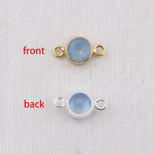 14k金填充4毫米奶油色立方氧化锆石护身符，双环DIY永久项链手链珠宝制作 - Product Image 2