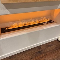 Cheminée à vapeur d'eau avec flamme 3D réaliste, encastrée, 31,6 pouces, télécommandée, en métal, pour la décoration de salon