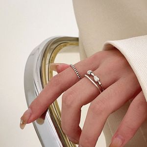 Silver Ruitai S925 Sterling Silver Plain Band Thin <b>Ring</b> Minimalist <b>Open</b> Design Unisex Fashion Jewelry Gift - Product Image 4