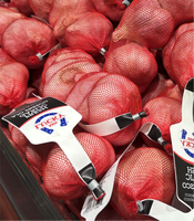 Étiquettes imprimables en PP pour sacs filets de fruits/légumes - Étiquettes codes-barres étanches, tailles personnalisées pour l'emballage de produits agricoles en vrac