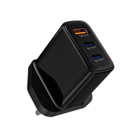 Adaptateur d'alimentation à charge rapide 3 ports USB-A + 2 Type-C PD QC3.0 25W 18W Blanc Prise EU avec logo personnalisé
