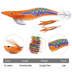 3.5 #   Esca da Pesca per Calamari 13,4cm 21,2g, Esca a Forma di Gambero con Doppio Amo a Ombrello per <span class=keywords><strong>Seppie</strong></span> e Polpi - Product Image 2