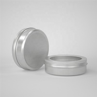Boîtes rondes en aluminium de 100 ml en vrac avec couvercle à vis et fenêtre transparente pour emballage cosmétique - Couleurs personnalisables, matériaux recyclables