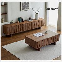 Meuble TV en bois massif de noyer noir haut de gamme Table basse combinaison meubles sur pied pour la maison salon chambre utilisation