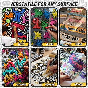 Rotulador Acrílico de 10 mm, 12 Colores, Tinta Permanente Impermeable, Rotulador Jumbo para Pósteres, Punta Oblicua/Plana, Logotipo Personalizado, Papelería, Precio de Fábrica - Product Image 4