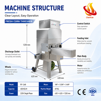 Machine à décortiquer le maïs frais, séparateur automatique de grains de maïs sucré pour la transformation alimentaire
