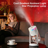 Humidificateur Mini Oscillant Personnalisé OEM 280ml avec Projecteur Ciel Étoilé LED 7 Couleurs, Désodorisant d'Air pour Voiture, Bureau et Chambre avec Filtre en Coton