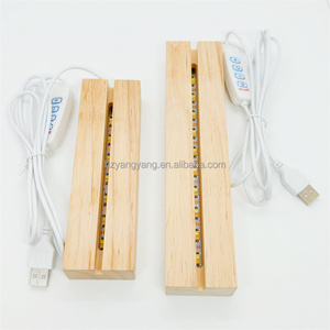 Luz Noturna LED Moderna Minimalista em Madeira com Base Retangular Personalizável em Cores Reutilizável para Decoração de Casa Regulável - Product Image 5