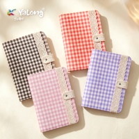YALONG YLA5R013 Cuaderno con Decoración de Encaje a Cuadros A5, Agenda Diaria, Papelería Personalizada al por Mayor para Mujer