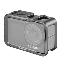 Cage de protection intégrale en alliage d'aluminium pour caméra avec griffe porte-accessoire et port de fixation rapide latéral pour Action 3/4/5