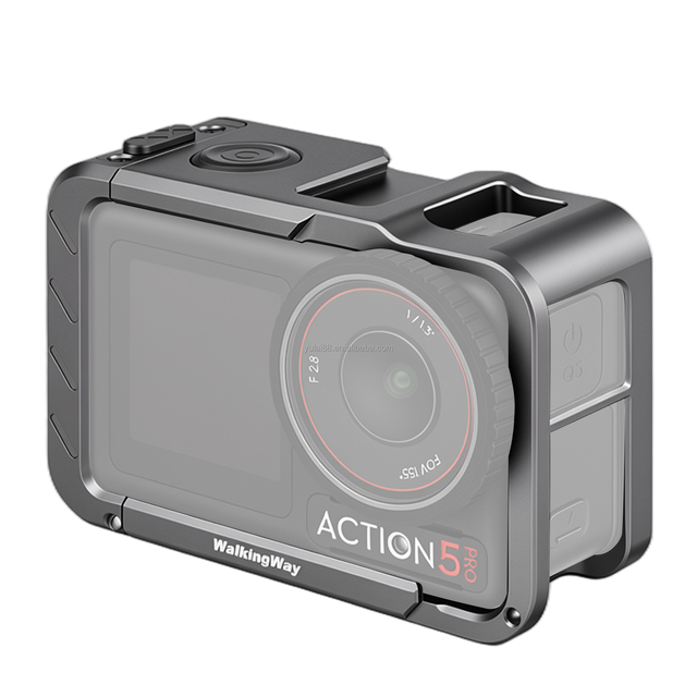 Camera Cage Aluminum Alloy Cage Full Cover Protective Case with Cold Shoe & Side Quick Release Mount Port for Action 3/4/5