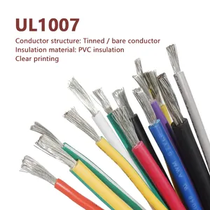 Awm 1007 20awg 22awg vw1 14 16 18awg 18 20 22 24 26 awg 32awg solide 610m PVC branchement électrique UL1007 fil de câble électronique
