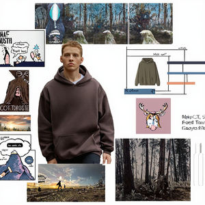 Sudadera con capucha de gran tamaño personalizada con hombros caídos para hombre, estilo holgado cuadrado de algodón pesado de alta calidad con cuello con capucha - Product Image 3