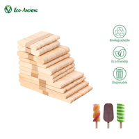 Bâtonnets de glace en bois écologiques multi-usages, taille standard 114*10*2mm, pour la crème glacée
