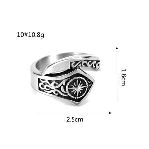 Anillo de Acero Inoxidable para Hombre, Diseño Geométrico con Patrón de Estrella, Estilo Hip Hop, Joyería para Regalo - Product Image 5
