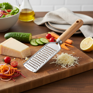 Rallador de mesa de bambú con mango de madera Logotipo láser Tabla de quesos y rebanadora Herramientas multiusos para frutas y verduras para uso doméstico en la cocina - Product Image 3