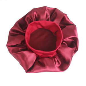 Bonnet de nuit en satin uni pour femme, à large bord, pour le sommeil et le bain, unisexe, avec bande élastique, pour le soin des cheveux - Product Image 5