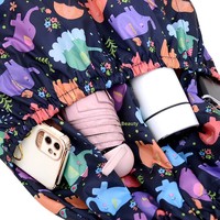 Nouveau sac à dos pour femme, tendance, simple, à fleurs, en nylon et polyester, avec cordon de serrage, léger, résistant à l'usure, grande capacité